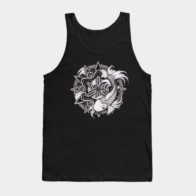 Koi Fish Mandala Tank Top by Litedawn